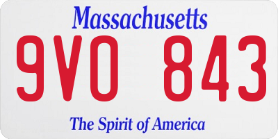 MA license plate 9VO843