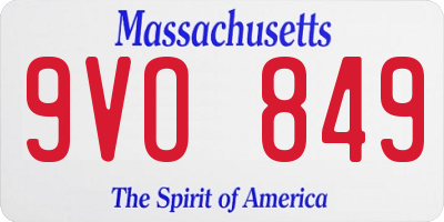 MA license plate 9VO849