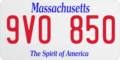 MA license plate 9VO850