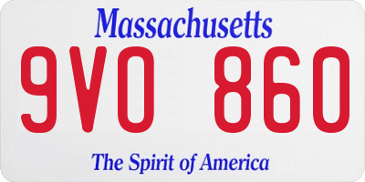 MA license plate 9VO860