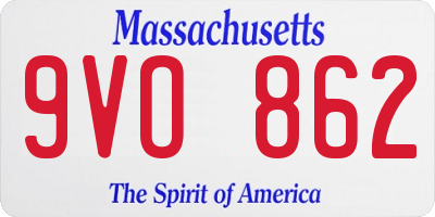 MA license plate 9VO862