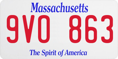 MA license plate 9VO863