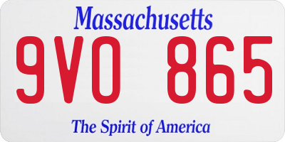 MA license plate 9VO865