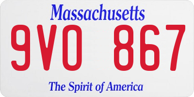 MA license plate 9VO867