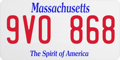 MA license plate 9VO868