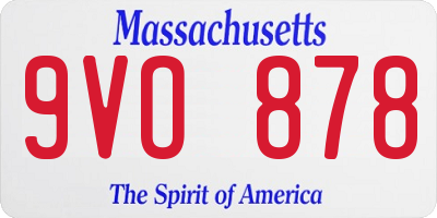 MA license plate 9VO878