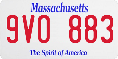 MA license plate 9VO883