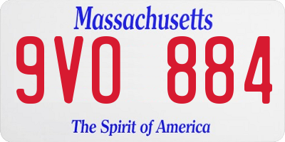 MA license plate 9VO884