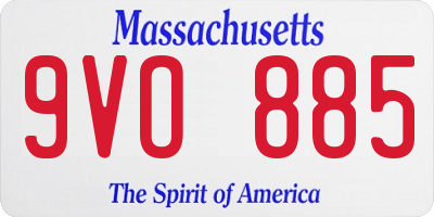 MA license plate 9VO885