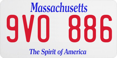 MA license plate 9VO886