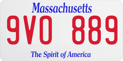 MA license plate 9VO889