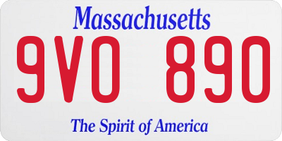 MA license plate 9VO890
