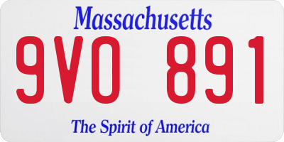 MA license plate 9VO891