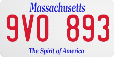 MA license plate 9VO893