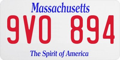 MA license plate 9VO894