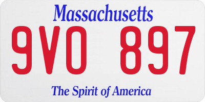 MA license plate 9VO897