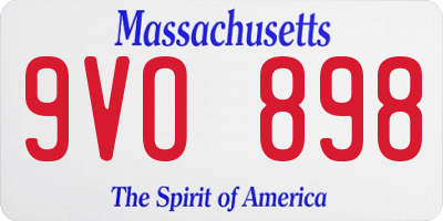 MA license plate 9VO898