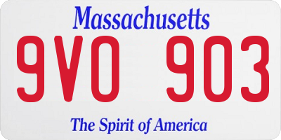 MA license plate 9VO903