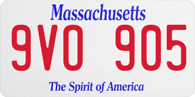 MA license plate 9VO905