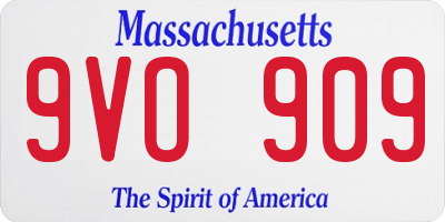 MA license plate 9VO909