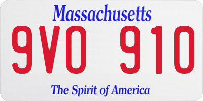 MA license plate 9VO910