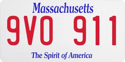 MA license plate 9VO911