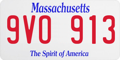 MA license plate 9VO913