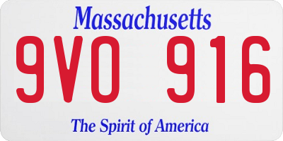 MA license plate 9VO916