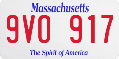 MA license plate 9VO917