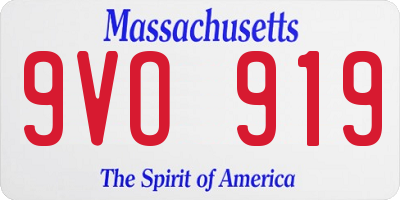 MA license plate 9VO919