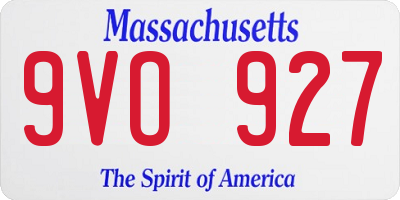 MA license plate 9VO927