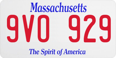 MA license plate 9VO929