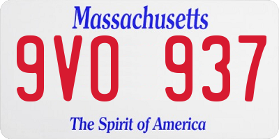 MA license plate 9VO937