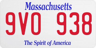 MA license plate 9VO938