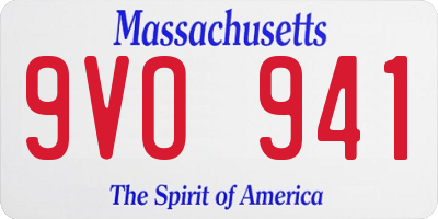MA license plate 9VO941
