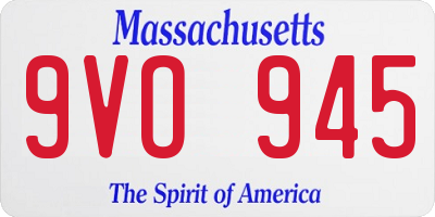 MA license plate 9VO945