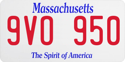 MA license plate 9VO950