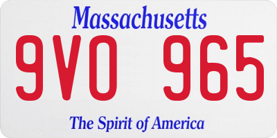 MA license plate 9VO965