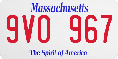 MA license plate 9VO967