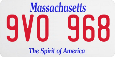 MA license plate 9VO968