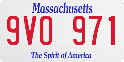 MA license plate 9VO971