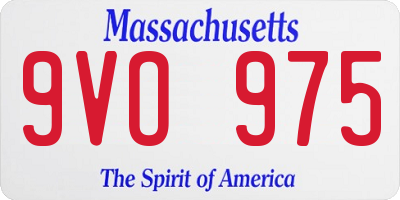 MA license plate 9VO975