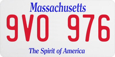 MA license plate 9VO976