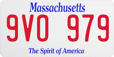 MA license plate 9VO979