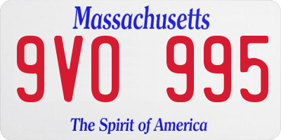 MA license plate 9VO995