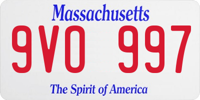 MA license plate 9VO997