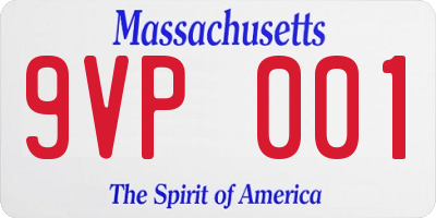 MA license plate 9VP001