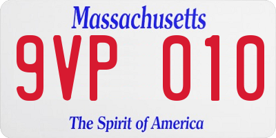 MA license plate 9VP010