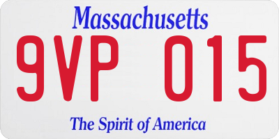 MA license plate 9VP015