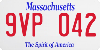 MA license plate 9VP042
